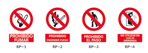 Señalización de prohibición contra incendios